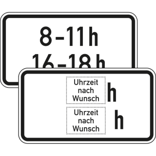 Zeitliche Beschränkung Zusatzschild VZ 1040-31