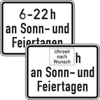 Zeitliche Beschränkung Sonn- und Feiertage VZ 1042-35