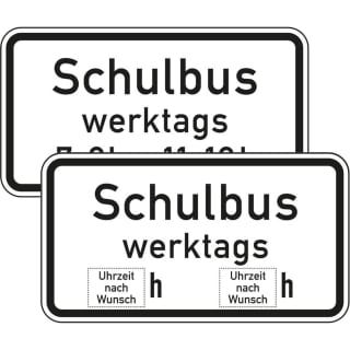 Zusatzzeichen Schulbus Zusatzschild mit VZ 1042-36
