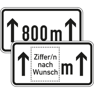 Zusatzschild Auf ... m Zusatzzeichen VZ 1001-30