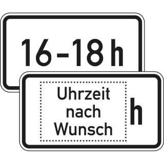 Zusatzzeichen 1040-30 Zeitliche Beschränkung individuell
