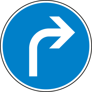 Vorgeschriebene Fahrtrichtung rechts - Verkehrsschild VZ 209