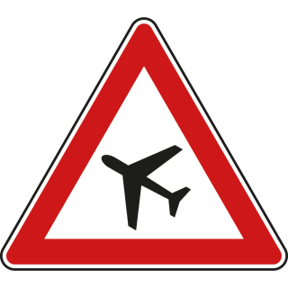 Flugbetrieb, Aufstellung rechts - Verkehrsschild VZ 101-10
