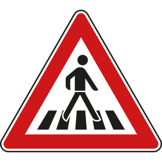 Fußgängerüberweg, Aufstellung links - Verkehrsschild VZ 101-21