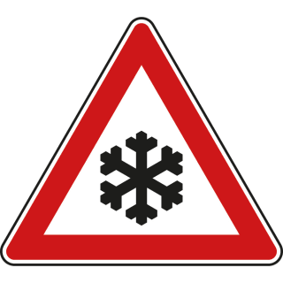 Schnee- oder Eisglätte - Verkehrsschild VZ 101-51