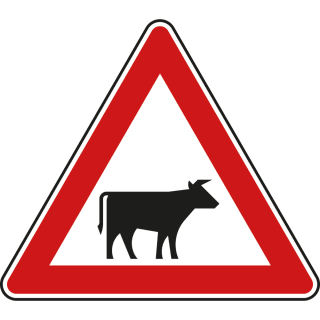Viehtrieb, Aufstellung links - Verkehrsschild VZ 101-22