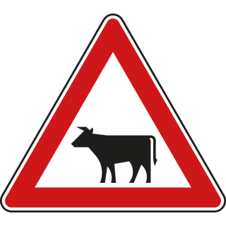 Viehtrieb, Aufstellung rechts - Verkehrsschild VZ 101-12