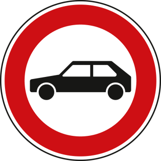 Verbot für Personenkraftwagen - Verkehrsschild VZ 257-55