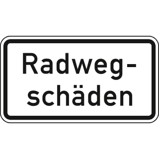 Radwegschäden - Verkehrsschild VZ 2010