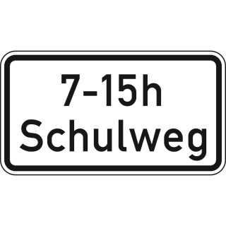 Schulweg in Verbindung mit zeitlicher Begrenzung - Verkehrsschild VZ 1040-36