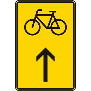 Wegweiser für Radverkehr geradeaus - Verkehrsschild VZ 422-36