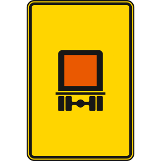 Vorwegweiser für kennzeichnungspflichtige Fahrzeuge mit gefährlichen Gütern, ohne Pfeilsymbol - Verkehrsschild VZ 442-51