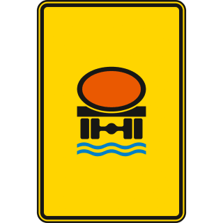 Vorwegweiser für kennzeichnungspflichtige Fahrzeuge mit wassergefährdender Ladung, ohne Pfeilsymbol - Verkehrsschild VZ 442-52