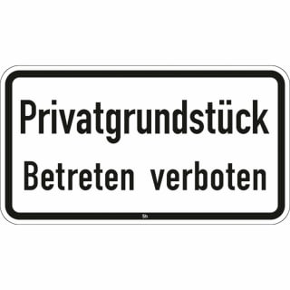 Privatgrundstück Betreten verboten - Verkehrsschild VZ 2824