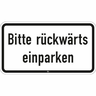 Bitte rückwärts einparken - Verkehrsschild VZ 2832