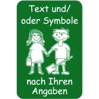 Spielplatzschild mit Text / Symbol nach Ihren Angaben