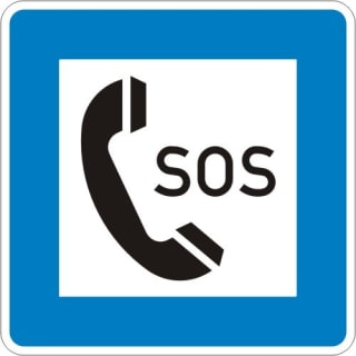 Autobahn-Hinweisschild: Notrufsäule VZ 365-51