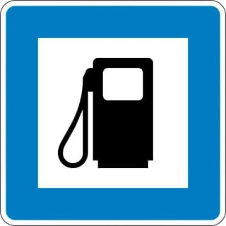 VZ 365-52 Autobahn-Hinweisschild Tankstelle
