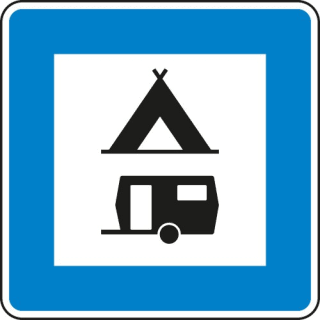 VZ 365-60 StVO-Hinweisschild Zelt und Wohnwagenplatz