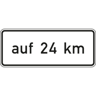Auf ... km, in Verbindung mit Fahrstreifentafeln VZ 1001-35