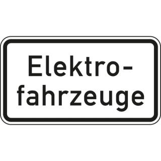 Elektrofahrzeuge Zusatzschild mit VZ 1050-33