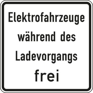 Elektrofahrzeuge während des Ladevorgangs VZ 1026-60