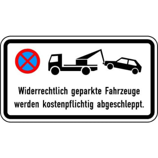 Zusatzschild-Haltverbot: Widerrechtlich geparkte Fahrzeuge...