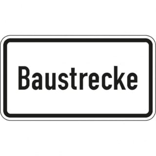 Zusatzzeichen Baustrecke Zusatzschild mit VZ 2134