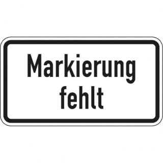 Zusatzzeichen Markierung fehlt Zusatzschild mit VZ 2113