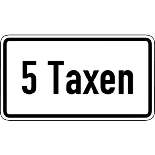 Zusatzzeichen ... Taxen Zusatzschild mit VZ 1050-31