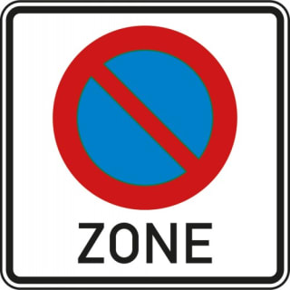 VZ 290.1 Verkehrsschild Halteverbot für eine Zone