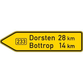VZ 415-10 Pfeilwegweiser auf Bundesstraßen