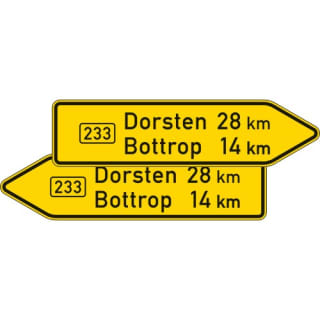 VZ 415-40 Pfeilwegweiser auf Bundesstraßen
