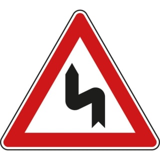 VZ 105-10 - Verkehrsschild Doppelkurve links