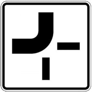 Zusatzschild Verlauf der Vorfahrtstraße VZ 1002-11