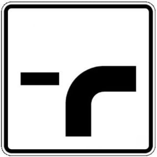 Verlauf der Vorfahrtstraße Zusatzschild mit VZ 1002-23