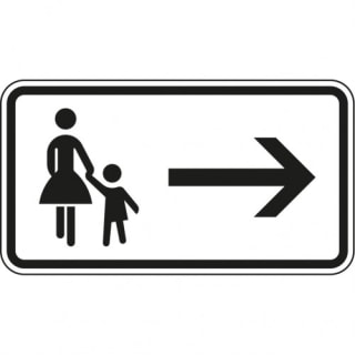 Fußgänger Gehweg rechts gegenüber benutzen VZ 1000-22