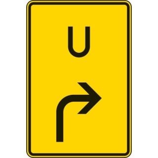 Ankündigung der Umleitung rechts VZ 455.1-20