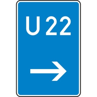Bedarfsumleitung, hier rechts (Verkehrsschild Nr. 460-21)