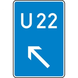 Bedarfsumleitung, links einordnen (Verkehrsschild Nr. 460-12)