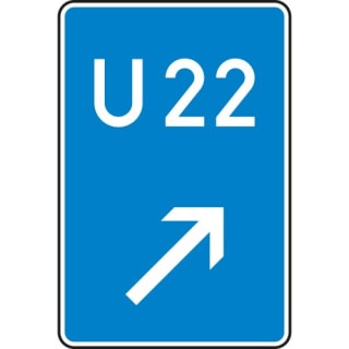 Bedarfsumleitung, rechts einordnen (Verkehrsschild Nr. 460-22)