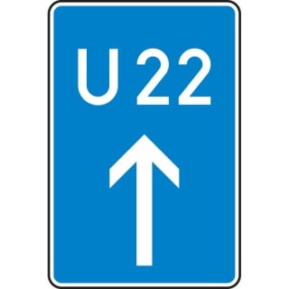 Bedarfsumleitung, Ankündigung geradeaus (Verkehrsschild Nr. 460-30)