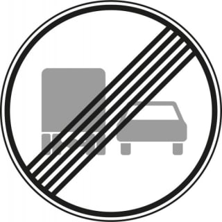 VZ 281 - Verkehrsschild Ende des Überholverbotes