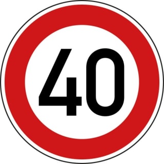 VZ 274-54 - Höchstgeschwindigkeit 40 km/h Schild