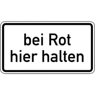 Zusatzschild Bei Rot hier halten Zusatzzeichen 1012-35