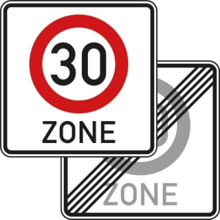 Tempozone 30 km/h Verkehrsschild VZ 274.1-40