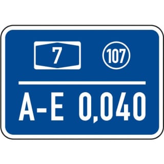 Kilometertafel, einseitig - Typ V