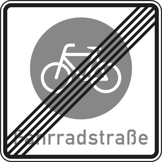 Verkehrsschild Fahrradstraße Ende VZ 244.2