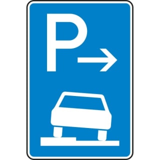 Parken halb auf Gehwegen (Anfang) - Verkehrsschild VZ 315-51