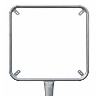 Rohrrahmen Typ 6 aus Metall, quadratischer Rahmen mit abgerundeten Ecken und Befestigungslaschen